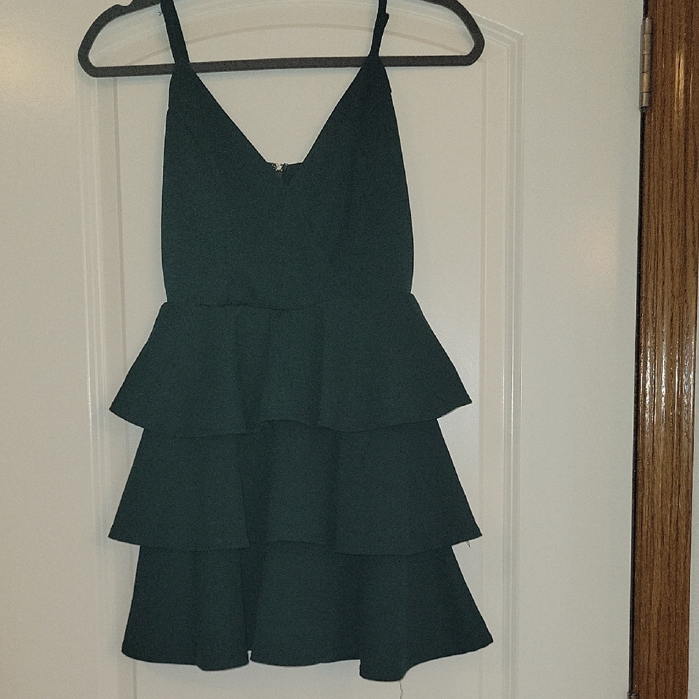 Elegant Green Tiered Dress